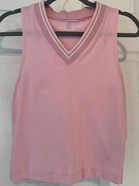 tasc Performance Pink V-Neck Sleeveless Top Small